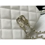 Ivory Quilted Top-Handle Backpack
