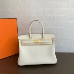 Ivory Structured Top-Handle Tote