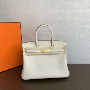 Ivory Structured Top-Handle Tote