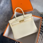 Ivory Structured Top-Handle Tote