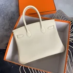 Ivory Structured Top-Handle Tote