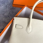 Ivory Structured Top-Handle Tote