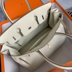 Ivory Structured Top-Handle Tote