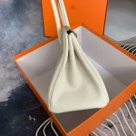 Ivory Structured Top-Handle Tote