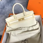 Ivory Structured Top-Handle Tote