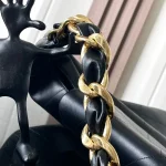 Lambskin-Chain-Hobo-Black