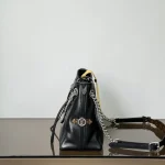 Leather-Chain-Soft-Bag-Black
