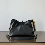Leather-Chain-Soft-Bag-Black