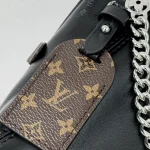Leather-Chain-Soft-Bag-Black