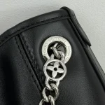 Leather-Chain-Soft-Bag-Black