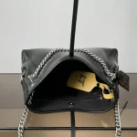 Leather-Chain-Soft-Bag-Black