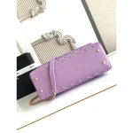 Lilac Quilted Top-Handle Flap Bag