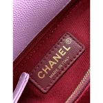 Lilac Quilted Top-Handle Flap Bag