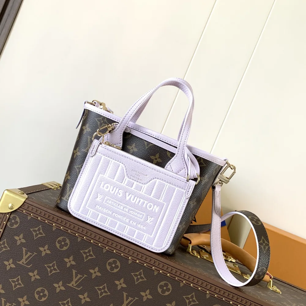 Lilac-White Small Tote