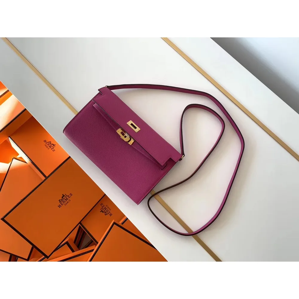 Magenta H-Clasp Wallet on Strap