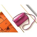 Magenta H-Clasp Wallet on Strap