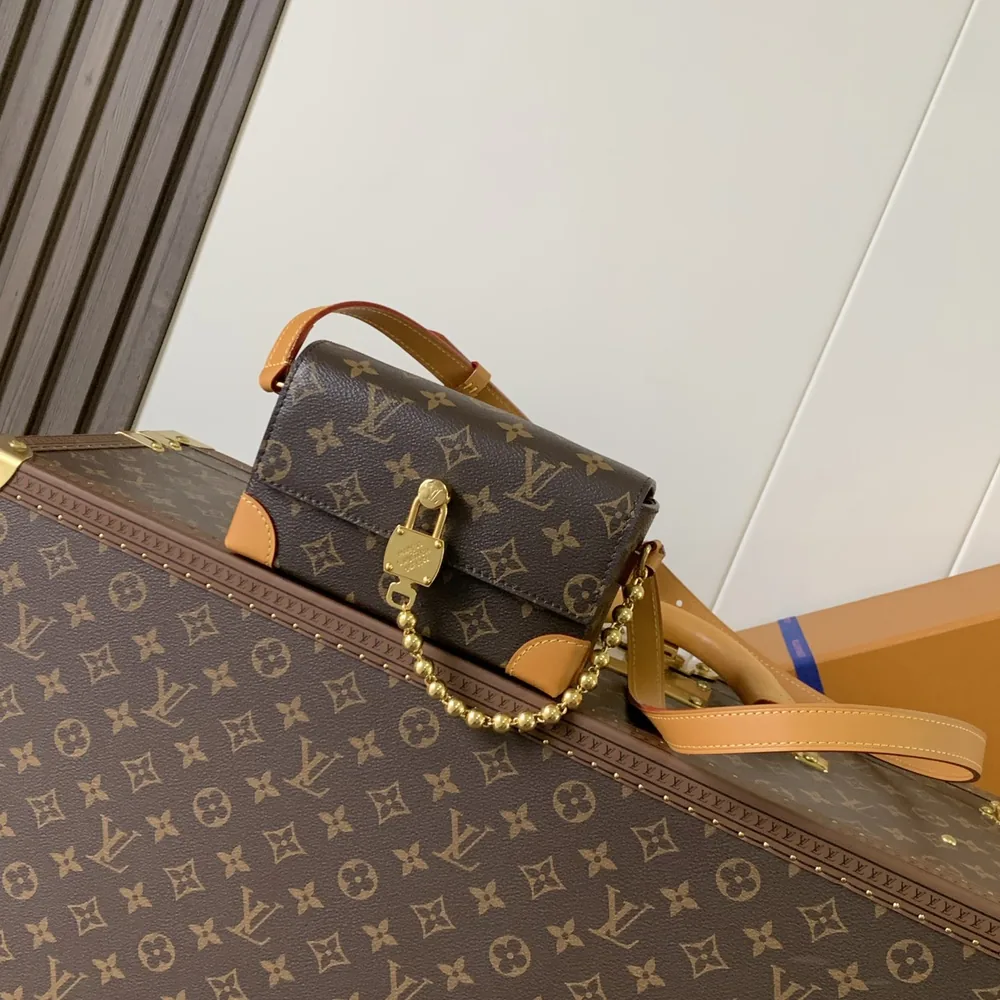 Monogram Gold-Bead Chain Crossbody