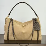 Monogram-Suede-Hobo-Beige