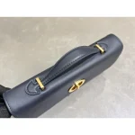 Navy Oblique CD-Clasp East-West Bag