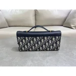 Navy Oblique CD-Clasp East-West Bag