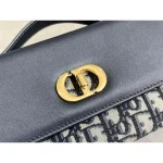 Navy Oblique CD-Clasp East-West Bag