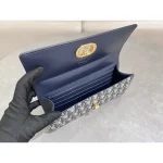 Navy Oblique CD-Clasp East-West Bag