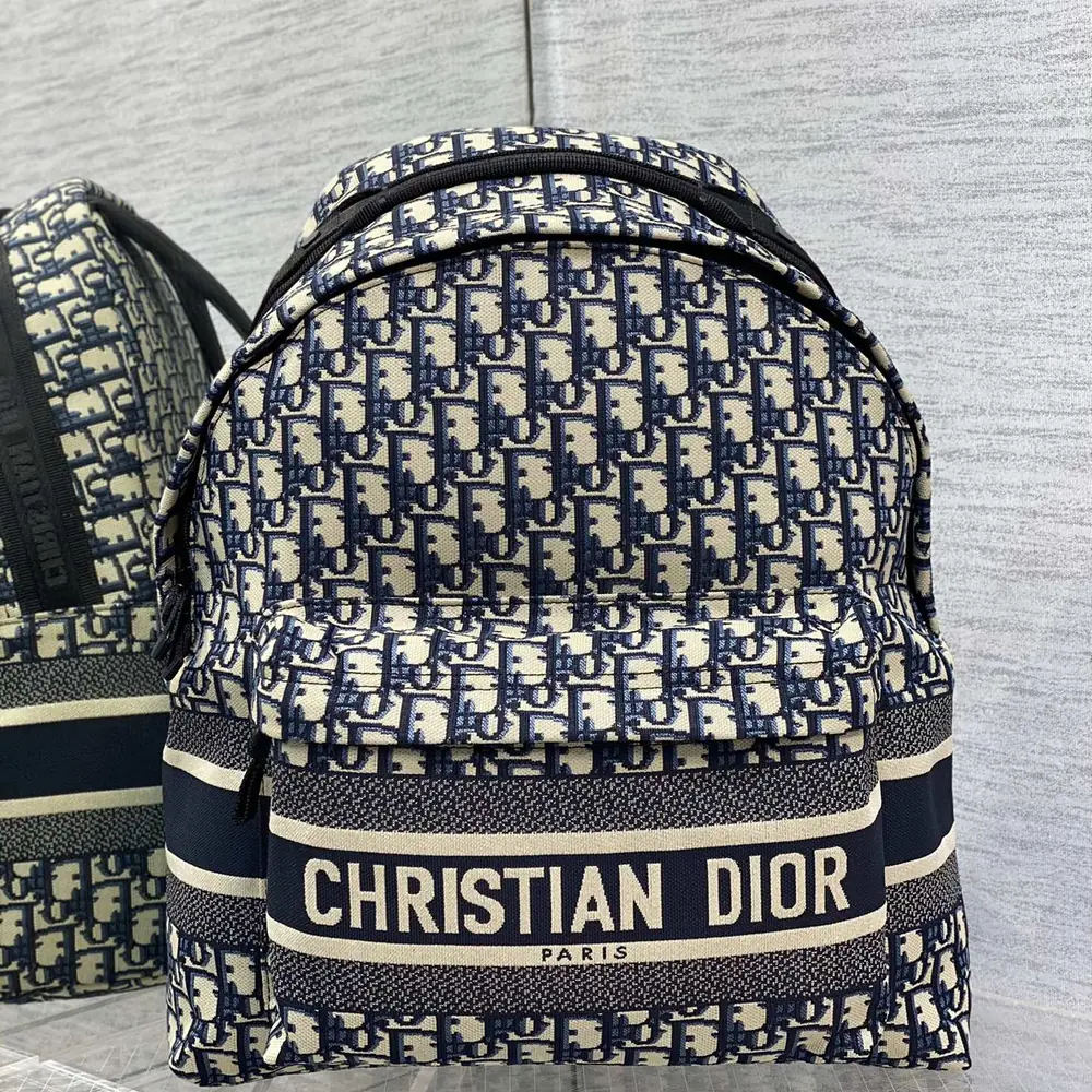 Oblique-Embroidered-Backpack-Blue