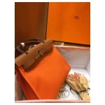 Orange Canvas-and-Leather Top-Handle Bag