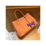 Orange Leather Tote