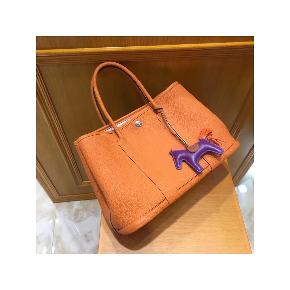 Orange Leather Tote