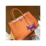 Orange Leather Tote