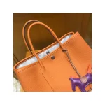 Orange Leather Tote