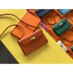 Orange Mini Flap Clutch