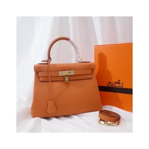 Orange Top-Handle Trapeze Bag