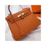 Orange Top-Handle Trapeze Bag
