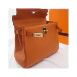 Orange Top-Handle Trapeze Bag