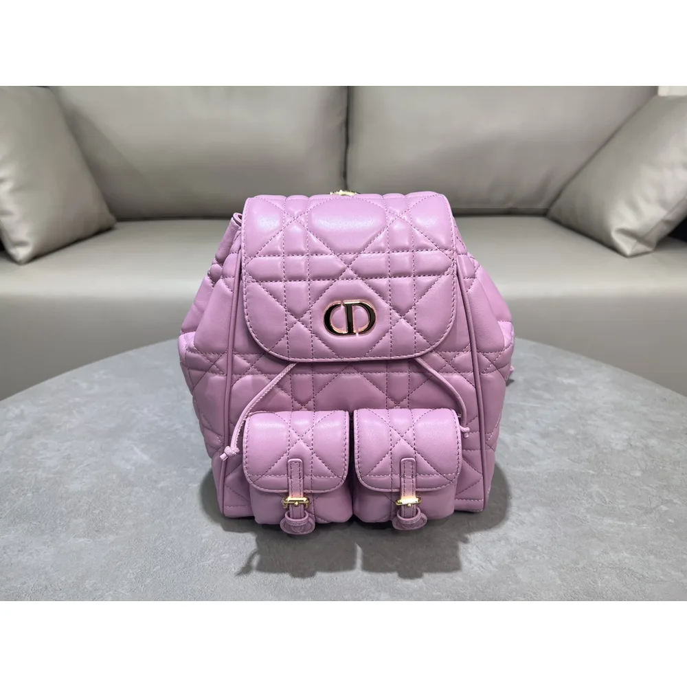 Pink Cannage Quilted Backpack