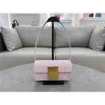 Pink Cannage Shoulder Flap Bag