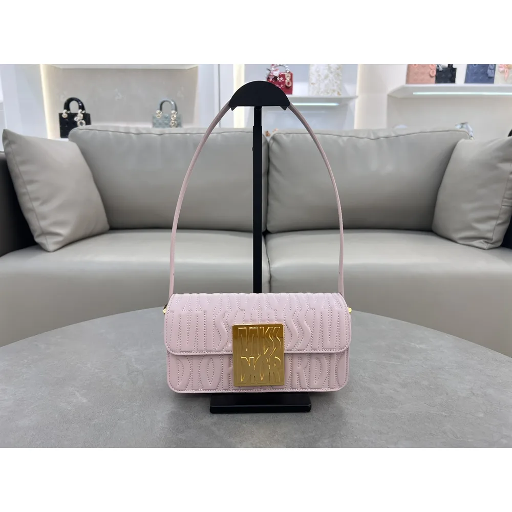 Pink Cannage Shoulder Flap Bag