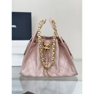 Pink Chain Hobo Shoulder Bag