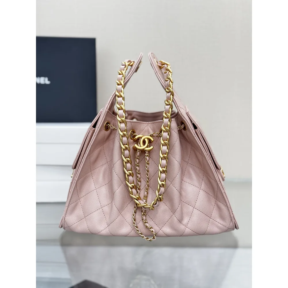 Pink Chain Hobo Shoulder Bag