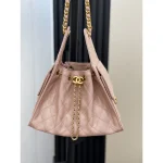 Pink Chain Hobo Shoulder Bag