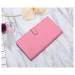 Pink Leather Long Wallet