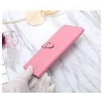 Pink Leather Long Wallet