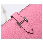 Pink Leather Long Wallet
