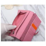 Pink Leather Long Wallet