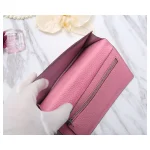 Pink Leather Long Wallet