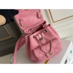 Pink Quilted Chain Backpack