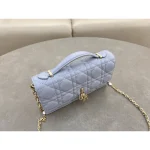 Powder Blue Cannage Top-Handle Bag