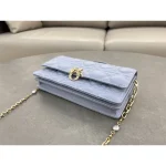 Powder Blue Cannage Top-Handle Bag